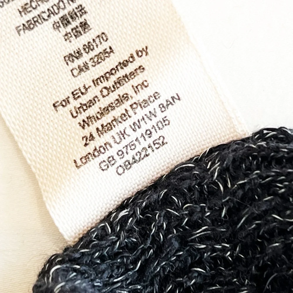 Free People Boho Wrap Sweater Womens Charcoal Funnel Neck Pullover Small - Picture 9 of 10